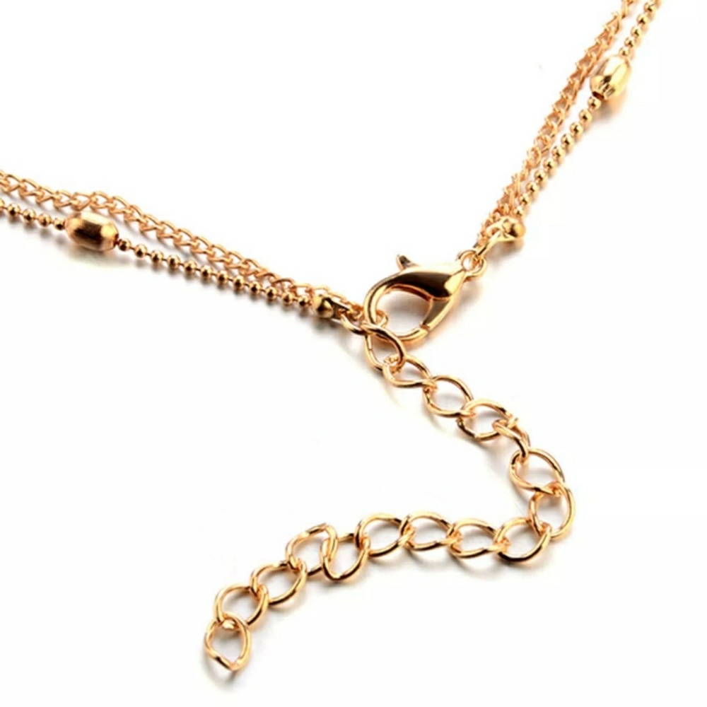 👆LEFT 🔥✨Double Heart Layer Choker Necklace Chain - Picture 4 of 4